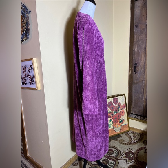 STAN HERMAN Chenille Robe Rose Pink Size XL Vintage Half-Zip Pockets Soft Cozy - Picture 5 of 14
